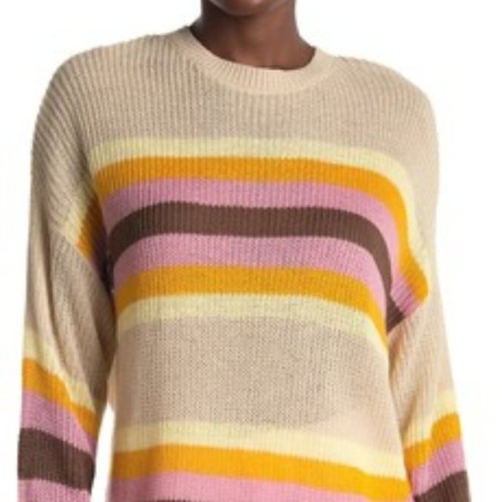ALL in Favor BNWOT Sweater Crew Neck Knit Striped Lightweight